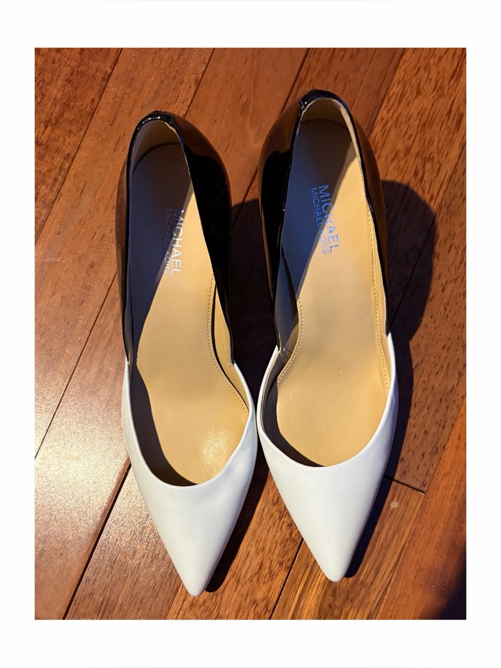 Michael Kors Black and White Pointed-Toe Two-Tone Pumps